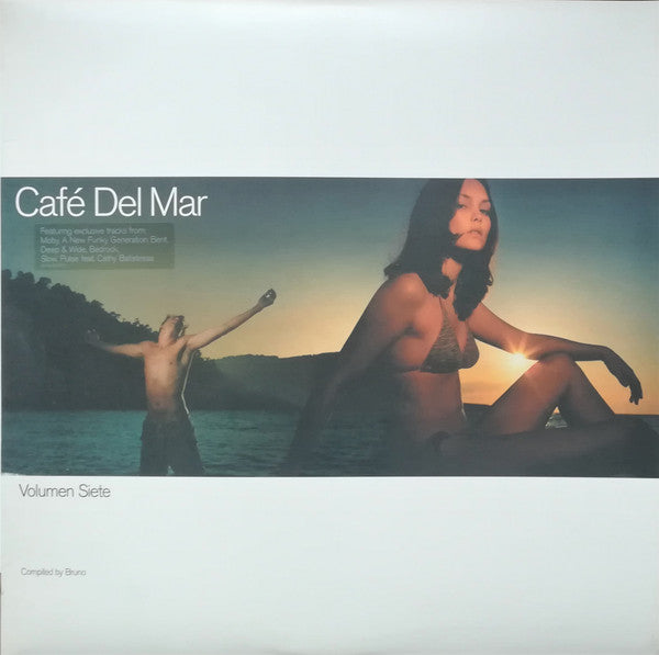 Image of Front Cover of 0924273E: 3xLP - VARIOUS, Cafe Del Mar - Volumen Siete (Manifesto; 524 912-1, UK 2000, Picture Sleeve) Still In Shrinkwrap, Corner Bumps.  VG/VG