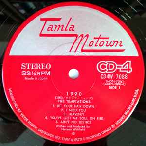 Image of Label Cover of LP - VG/VG+ - THE TEMPTATIONS, 1990 (Tamla Motown; CD4W-7088, Japan 1974, Inner Lyric sheet., Quadraphonic. No OBI), ,  - 3626164E