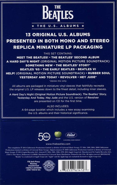 Image of Back Cover of 3354056S: 13xCD - THE BEATLES, The U.S. Albums (Apple; B0019645-02, US 2014, Box Set, Booklet)   VG/VG+