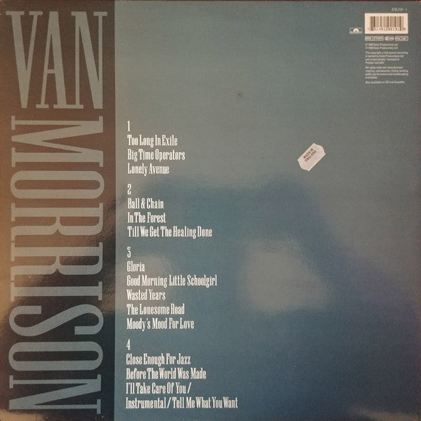 Image of Back Cover of 2xLP - VG+/VG+ - VAN MORRISON, Too Long In Exile (Polydor; 519219, UK 1993, Gatefold), ,  - 1226331E