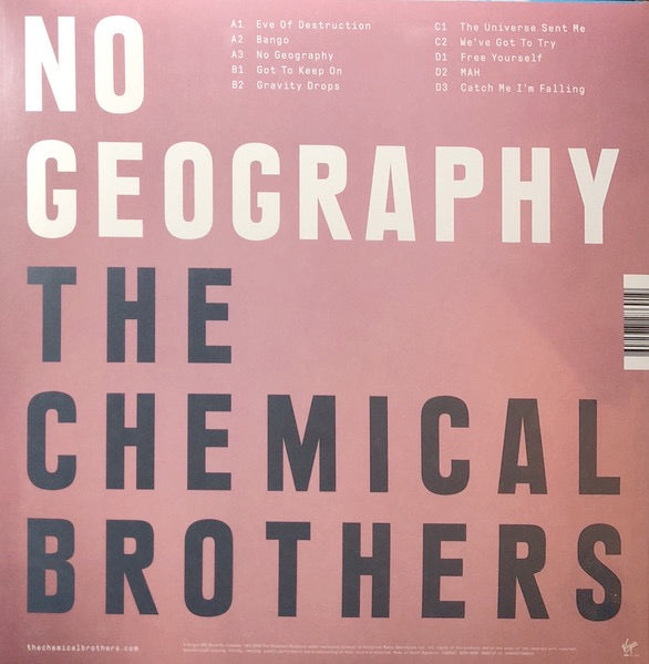 Image of Back Cover of 0434068E: 2xLP - THE CHEMICAL BROTHERS, No Geography (Virgin EMI Records ; XDUSTLP 11 , Europe 2019, 2 Inners & Insert, 180 Gram & Download)   NEW/NEW