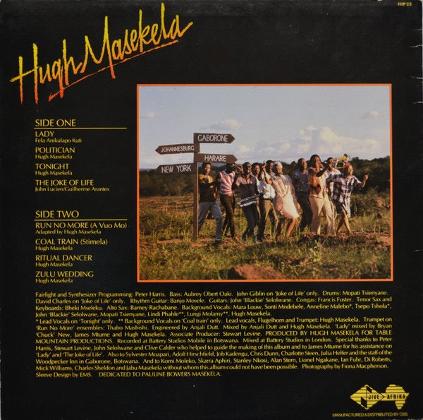 Image of Back Cover of LP - VG/VG - HUGH MASEKELA, Waiting For The Rain (Jive Afrika; HIP 25, UK 1985, Glossy Sleeve), ,  - 2416197C