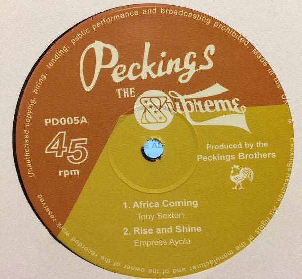 Image of Front Cover of 4244497S: 12" - TONY SEXTON, Africa Coming (Peckings Records; PD005, UK 2017, Plain Sleeve) one or two light hairlines - v. minor  /VG