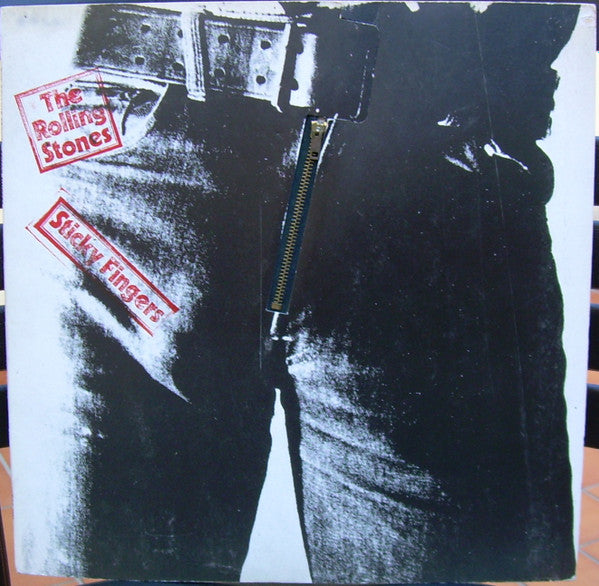 Image of Front Cover of LP - G+/G - THE ROLLING STONES, Sticky Fingers (Rolling Stones; COC59100, UK 1971, Small Zip With Two Indented Lines Sleeve, No Insert), Scratches & scuffs, edge wear, working zip,  - 2646010S