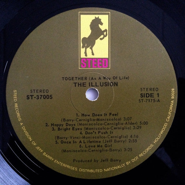 Image of Label Cover of LP - VG/VG+ - THE ILLUSION, Together (As A Way Of Life) (Steed; SLPD537, US 1970, Indianapolis Press), Top Seam Split,  - 3526120E