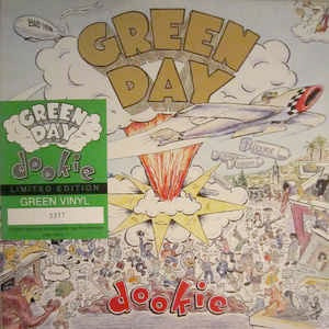 Image of Front Cover of LP - VG/VG - GREEN DAY, Dookie (Reprise; 9362 45813 1, Germany 1994, Stickered Sleeve, Green Vinyl, Limited Edition), A few very light hairlines. Some creases on the back of the sleeve. ,  - 4326120E