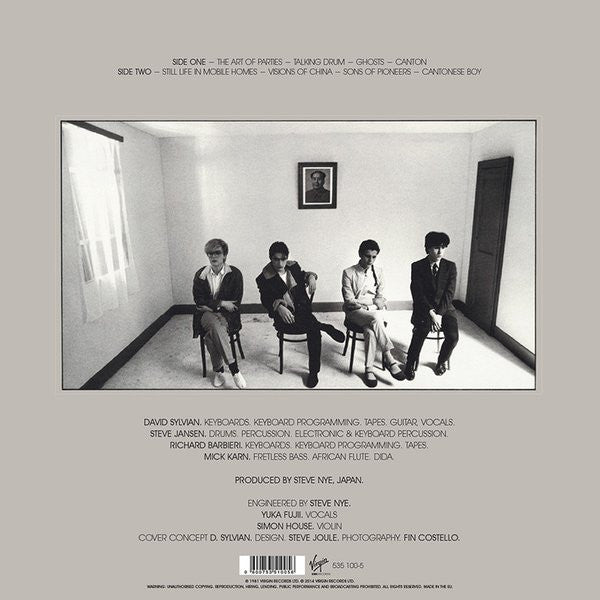 Image of Back Cover of LP - VG+/VG - JAPAN, Tin Drum (Back To Black; V2209, UK 2014 Reissue, 180g), Strong VG. Still in hype stickered shrinkwrap. Corner bump, light wear to opening edge.,  - 3426146E