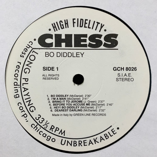 Image of Label Cover of LP - VG/VG - BO DIDDLEY, Bo Diddley (Chess; GCH 8026, Italy 1986 Reissue), ,  - 3816104C
