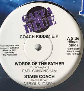 Image of Front Cover of 0444510S: 12" EP - VARIOUS ARTISTS, Coach Riddim EP (GaffaBlue; GB001, UK 2019, Company Sleeve) Excellent condition.  VG+/VG+