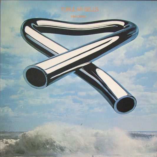 Image of Front Cover of 4024066E: LP - MIKE OLDFIELD, Tubular Bells (Virgin B&W Drawing; V2001, UK 1973, Laminated Sleeve)   VG+/VG+