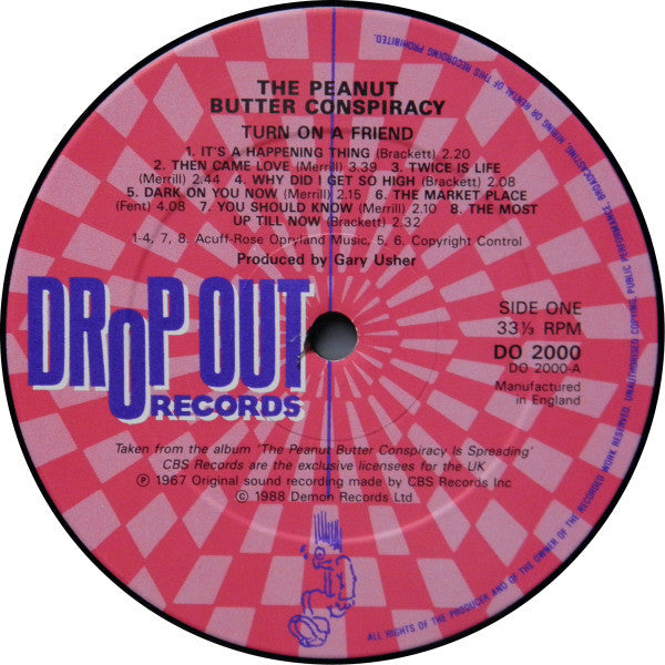 Image of Label Cover of LP - VG/G+ - PEANUT BUTTER CONSPIRACY, Turn On A Friend (Drop Out Records; DO 2000 , UK 1988, Gatefold), ,  - 3926321E