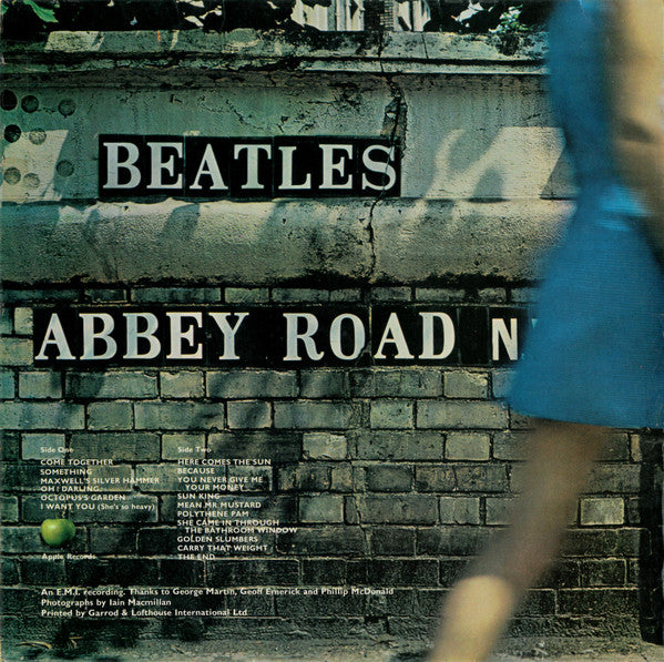 Image of Back Cover of LP - VG/VG - THE BEATLES, Abbey Road (Apple; PCS 7088, France 1973 Reissue, Laminated Sleeve, "Her Majesty" On Label But Not Sleeve, "Made In France" Sticker On Rear Sleeve), ,  - 3946142S