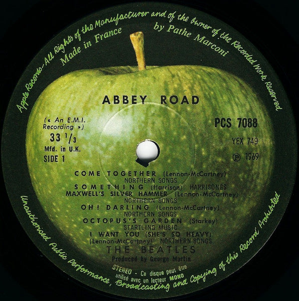 Image of Label Cover of LP - VG/VG - THE BEATLES, Abbey Road (Apple; PCS 7088, France 1973 Reissue, Laminated Sleeve, "Her Majesty" On Label But Not Sleeve, "Made In France" Sticker On Rear Sleeve), ,  - 3946142S