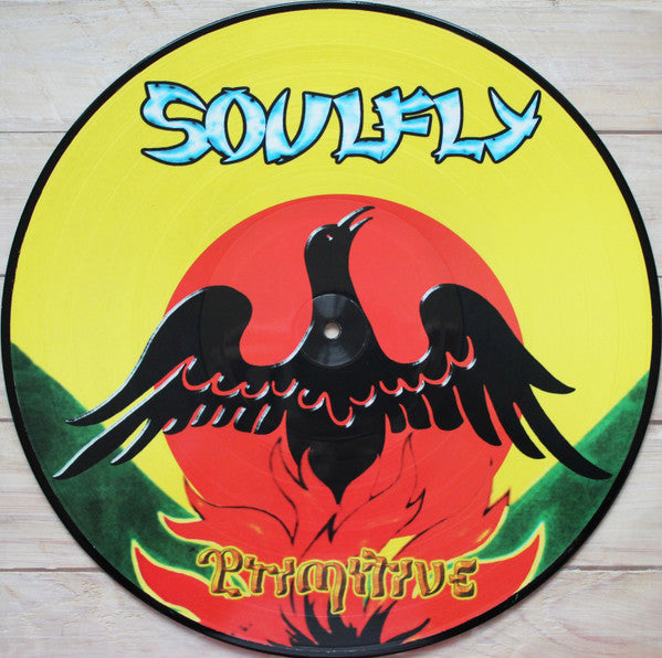 Image of Front Cover of 0316090C: LP - SOULFLY, Primitive (Roadrunner Records; RR 8565 1, US 2000, Clear, Plain PVC Sleeve, Picture Disc) Lots of light marks.  /G