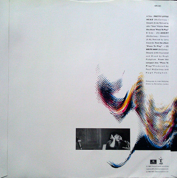 Image of Back Cover of 12" - VG+/VG+ - PAUL MCCARTNEY, Pretty Little Head (Parlophone; 12R 6145, UK 1986, Picture Sleeve), ,  - 2726307E