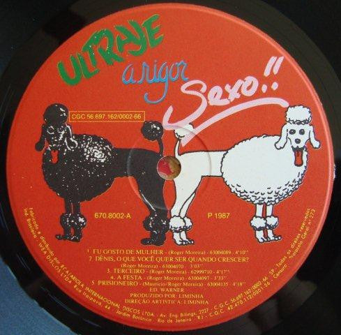 Image of Label Cover of 3824182E: LP - ULTRAJE A RIGOR, Sexo!! (WEA; 670.8002 , Brazil 1987, Inner, Poster) Strong VG, Edge Wear  VG/VG