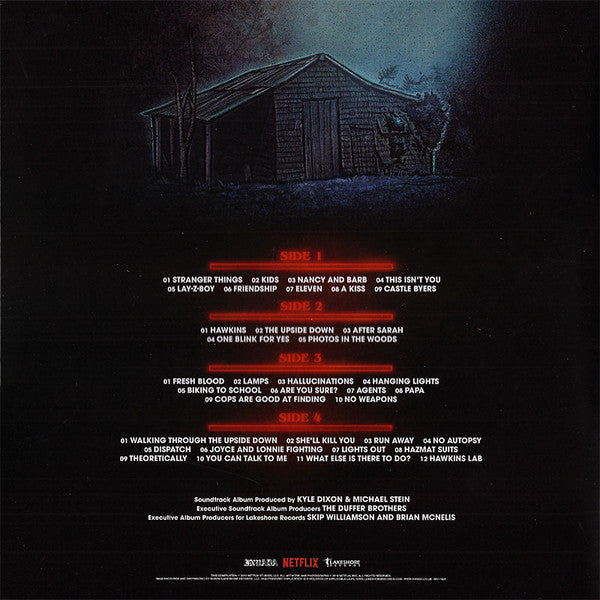 Image of Back Cover of 2xLP - VG/VG - KYLE DIXON AND MICHAEL STEIN, Stranger Things - Volume One (Invada; INV176LP, UK 2016, Gatefold, Insert, 1 x Red Vinyl, 1 x Blue Vinyl), Hairlines, ring wear, creased Insert,  - 2846278S