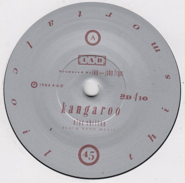 Image of Label Cover of 7" - VG/VG+ - THIS MORTAL COIL, Kangaroo (4AD; AD 410, UK 1984, Picture Sleeve, Red Border Sleeve), Corner Bumps, Scrapes And Scuffs To Sleeve,  - 4226107E