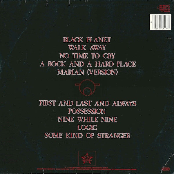 Image of Back Cover of LP - G+/G - THE SISTERS OF MERCY, First And Last And Always (Merciful Release; MR 337L, Europe 1985, Barcoded Single Sleeve, Inner), ,  - 2116292C