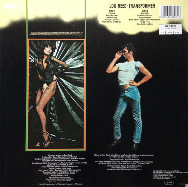 Image of Back Cover of LP - VG+/VG+ - LOU REED, Transformer (RCA Retro Flash; NL83806, Germany 1989 Reissue), ,  - 4446195S