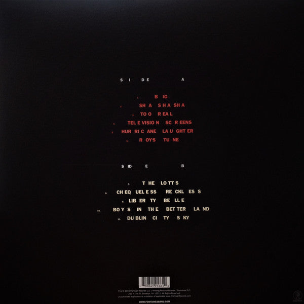 Image of Back Cover of LP - NEW/NEW - FONTAINES D.C., Dogrel (Partisan Records ; PTKF2166-1, Europe 2019, Inner), ,  - 2216529C