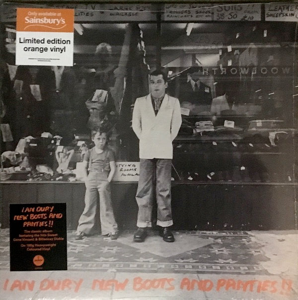 Image of Front Cover of LP - EX/EX - IAN DURY, New Boots and Panties!! (Demon Records; DEMREC226, UK 2017 Reissue, Inner, Orange Vinyl, Sainsburys Exclusive), Seal opened instore, still in hype stickered shrinkwrap.,  - 4146248S