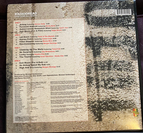 Image of Back Cover of 2xLP - NEW/NEW - EASY STAR ALL STARS, Radiodread (Easy Star Records; ES1055V, US 2017 Reissue, Gatefold, Gold Vinyl), ,  - 2756094S