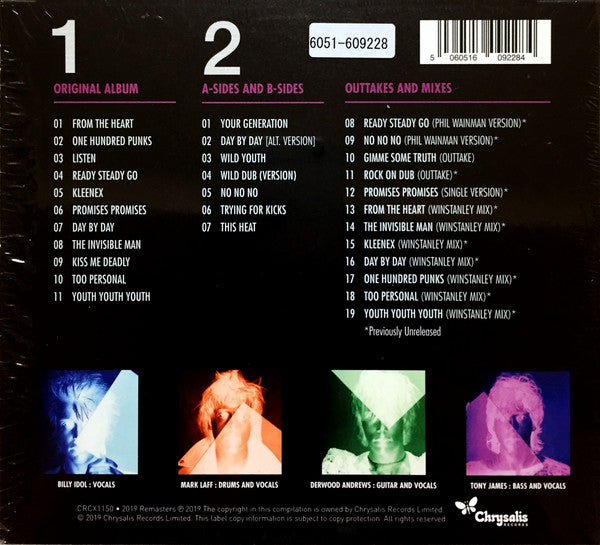 Image of Back Cover of 2xCD - VG+/VG+ - GENERATION X, Generation X (Chrysalis; CRCX1150 , UK 2019 Reissue, 8-Panel Digipak In O-Card, Booklet), ,  - 3216309C