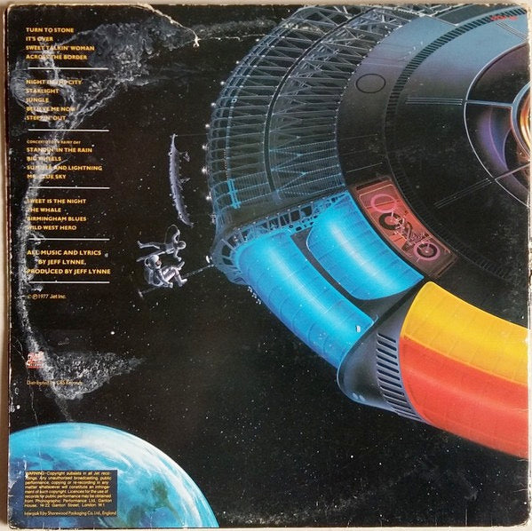 Image of Back Cover of 2xLP - VG/G+ - ELO - THE ELECTRIC LIGHT ORCHESTRA, Out Of The Blue (Jet; JETDP 400, UK 1977, Gatefold, 2 Inners), Ring and edge wear. ,  - 2226317E