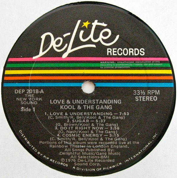 Image of Label Cover of LP - G+/VG - KOOL & THE GANG, Love & Understanding (De-Lite; DEP 2018, US 1976, Gatefold), Heavy edge/shelf wear!,  - 3716120C
