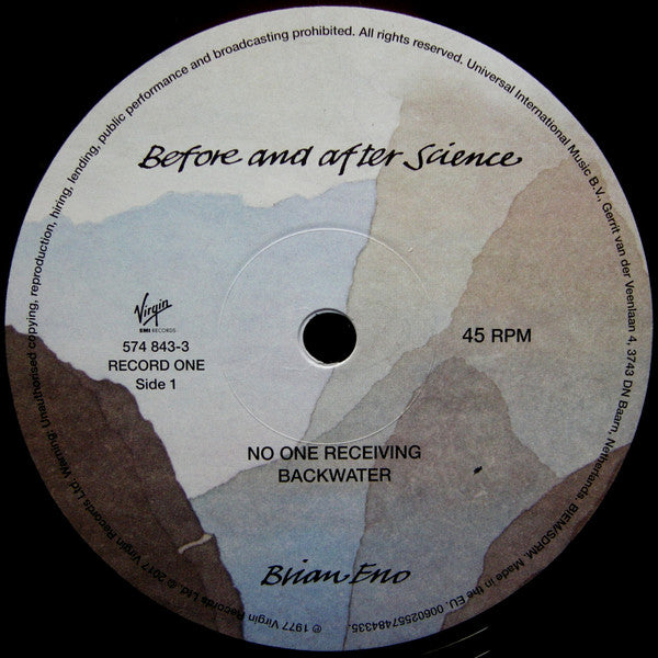 Image of Label Cover of 2xLP - EX/EX - BRIAN ENO, Before And After Science (Virgin; ENO2LP4, Europe 2017 Reissue, Gatefold, Limited Edition, Half-Speed remastered, 45rpm. Includes OBI + Certificate), ,  - 4126022E