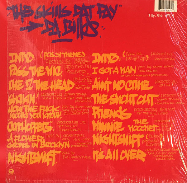 Image of Back Cover of LP - VG/G - POSITIVE K, The Skills Dat Pay Da Bills (Island Records; 314-514 057-1, US 1992, Picture Sleeve), Large scratch across the entire B-side, causing light popping throughout. Sleeve has very minor ring wear.,  - 3746428S