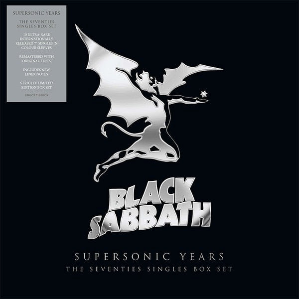 Image of Front Cover of 3444067S: 10x7" - BLACK SABBATH, Supersonic Years: The Seventies Singles Box Set (BMG; BMGCAT188BOX , Europe 2018, Box Set) SEALED  EX/EX