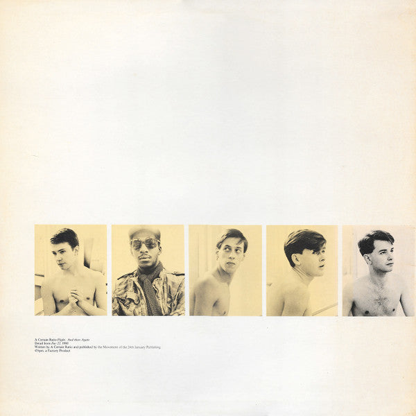 Image of Back Cover of 12" - VG/G+ - A CERTAIN RATIO, Flight (Factory; Fac 22, UK 1980, Inner, Tranco Pressing, Opaque Vinyl), Hairlines,  - 1216216C
