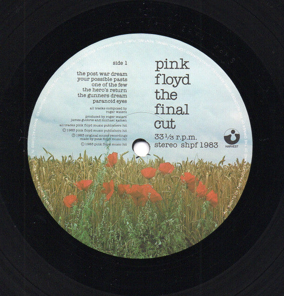 Image of Label Cover of LP - VG/G+ - PINK FLOYD, The Final Cut (Harvest; SHPF1983, UK 1983 Reissue, Gatefold Sleeve, Stickered Sleeve, Barcode), Hairlines & light scratches, edge wear, NO hype sticker,  - 3646122S