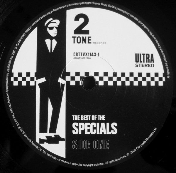 Image of Label Cover of 2xLP - NEW/NEW - THE SPECIALS, The Best Of The Specials (Two-Tone ; CRTTVX1143, Europe 2019, Picture Sleeve, 2 Inners), , The Best of The Specials covers music that the band recorded between 1979 and 1984. Along with the group's debut single Gangsters, the album also includes both of The Specials' UK number ones: Too Much Too Young (1980) and an extended version of Ghost Town (1981). Also featured are several songs that cracked the UK Top 10, including A Message To You, Rudy, Rat Rac