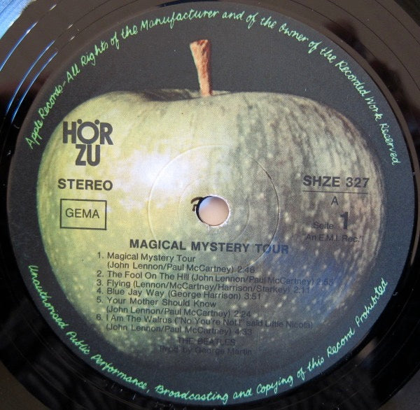 Image of Label Cover of LP - VG/G+ - THE BEATLES, Magical Mystery Tour (Horzu/Apple; SHZE 327, Germany 1973 Reissue, Laminated Sleeve), Edge Wear,  - 3046258S