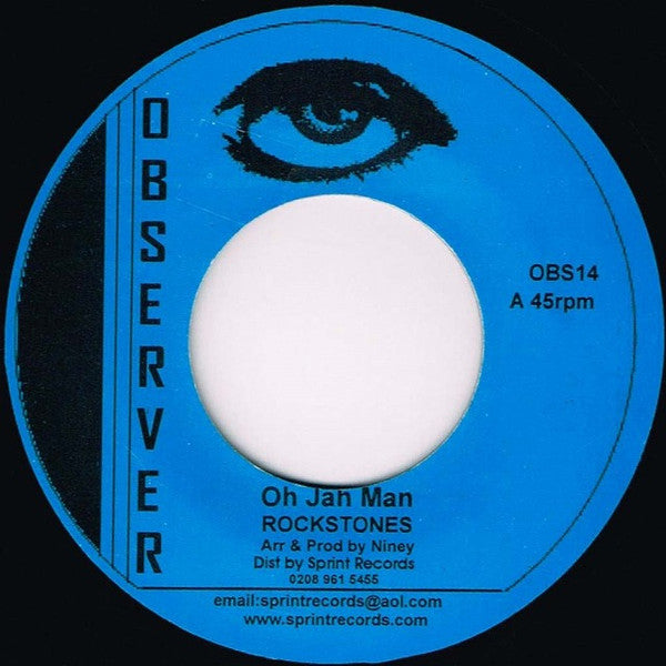 Image of Label Cover of 1224170E: 7" - ROCKSTONES, Oh Jah Man (Observer; OBS14, UK 2010 Reissue, Company Sleeve) No sleeve  /VG+