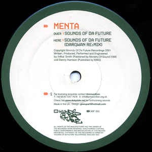 Image of Front Cover of 12" - /G - MENTA, Sounds Of Da Future / Sounds Of Da Future (Darqwan Remix) (Sounds Of Da Future; SOF 001, UK 2002, Plain Sleeve), Lots of marks.,  - 3416528C