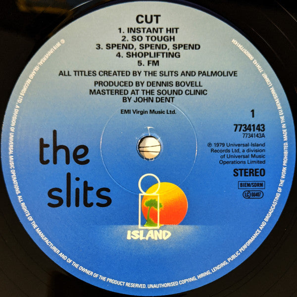 Image of Label of 4213054C: LP - THE SLITS, Cut (Island Records; 7734143, Europe 2019 Reissue, Inner, Bonus Track )   NEW/NEW