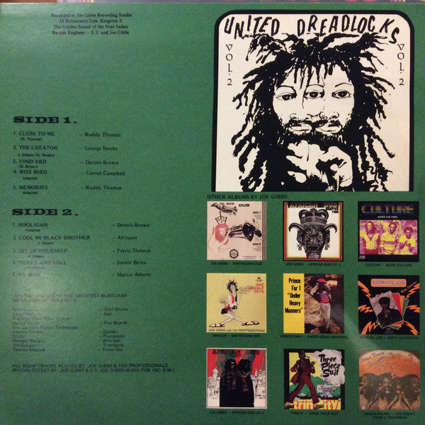 Image of Back Cover of 1954062S: LP - VARIOUS ARTIST, United Dreadlocks Vol. 2 (Joe Gibbs; , UK 2019 Reissue)   NEW/NEW