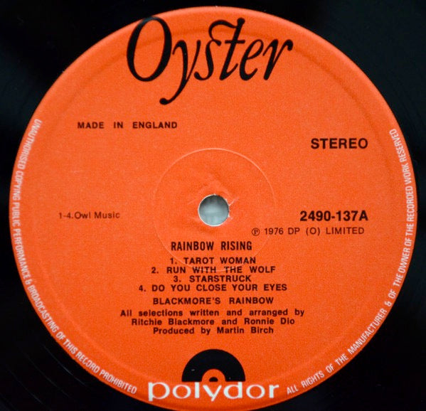 Image of Label Cover of 2xLP - VG/G+ - RAINBOW, Rainbow Rising (Polydor; 2683 078, UK 1976, Gatefold), ,  - 4326078E