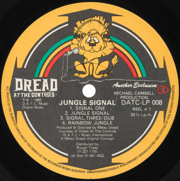 Image of Label Cover of LP - VG+/VG+ - MIKEY DREAD, Jungle Signal (Dread At The Controls; DATC LP 008, UK 1982, D.A.T.C. Promo Sheet), Light signs of use, clean copy. Light corner wear and creases on sleeve, still looks amazing.,  - 1716338C