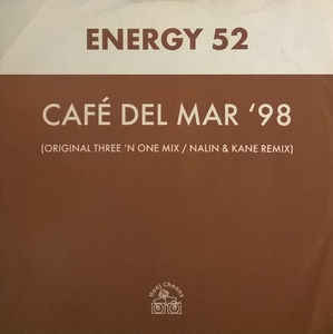 Image of Front Cover of 12" - G+/G - ENERGY 52, Caf  Del Mar '98 (Hooj Choons; HOOJ 64F, UK 1998, Picture Sleeve), Record has lots of marks on each side, some deeper than others. Writing on label in marker pen. Sleeve worn, scuffed and creased, with taped opening,  - 2516288C