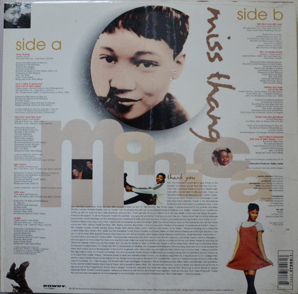 Image of Back Cover of LP - EX/VG - MONICA, Miss Thang (Rowdy Records; 75444-37006-1, US 1995), Light marks only. Sleeve still in shrinkwrap (opened).,  - 3326279E