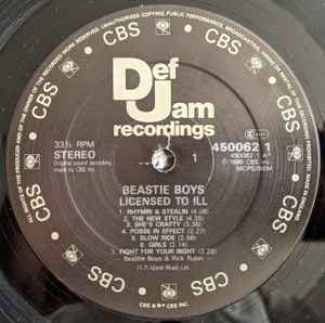Image of Label Cover of LP - VG+/G+ - BEASTIE BOYS, Licensed to Ill (Def Jam; 450062 1, UK 1986, Gatefold, Inner, No Poster), ,  - 2126055E