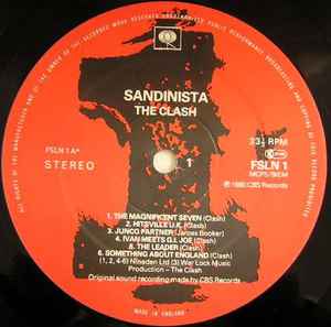 Image of Label Cover of 3xLP - VG+/VG+ - THE CLASH, Sandinista! (CBS; FSLN 1, UK 1980 Reissue, Newspaper Insert, Non-Stickered Sleeve, James Booker Credit For Junko Partner), Strong VG+,  - 2116176C