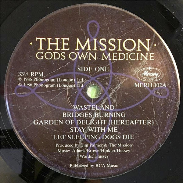 Image of Label Cover of LP - VG/VG - THE MISSION, Gods Own Medicine (Mercury; MERH 102, UK 1986, Embossed Gatefold Sleeve, Inner, First edition), Hairlines, edge wear,  - 1246080S