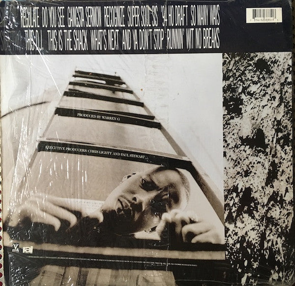 Image of Back Cover of LP - G+/G+ - WARREN G, Regulate...G Funk Era (Violator; 314 523 335-1, US 1994, Picture Sleeve, Inner), Lots of small marks, plays with some crackle and occasional clicks and pops. Sleeve has ring and corner wear,  - 0626265E