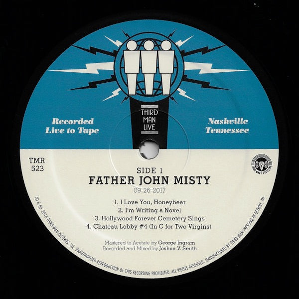 Image of Label Cover of LP - VG/VG+ - FATHER JOHN MISTY, Live at Third Man Records (Third Man Records; TMR523, US 2018), Edge and Ring Wear,  - 4046203S